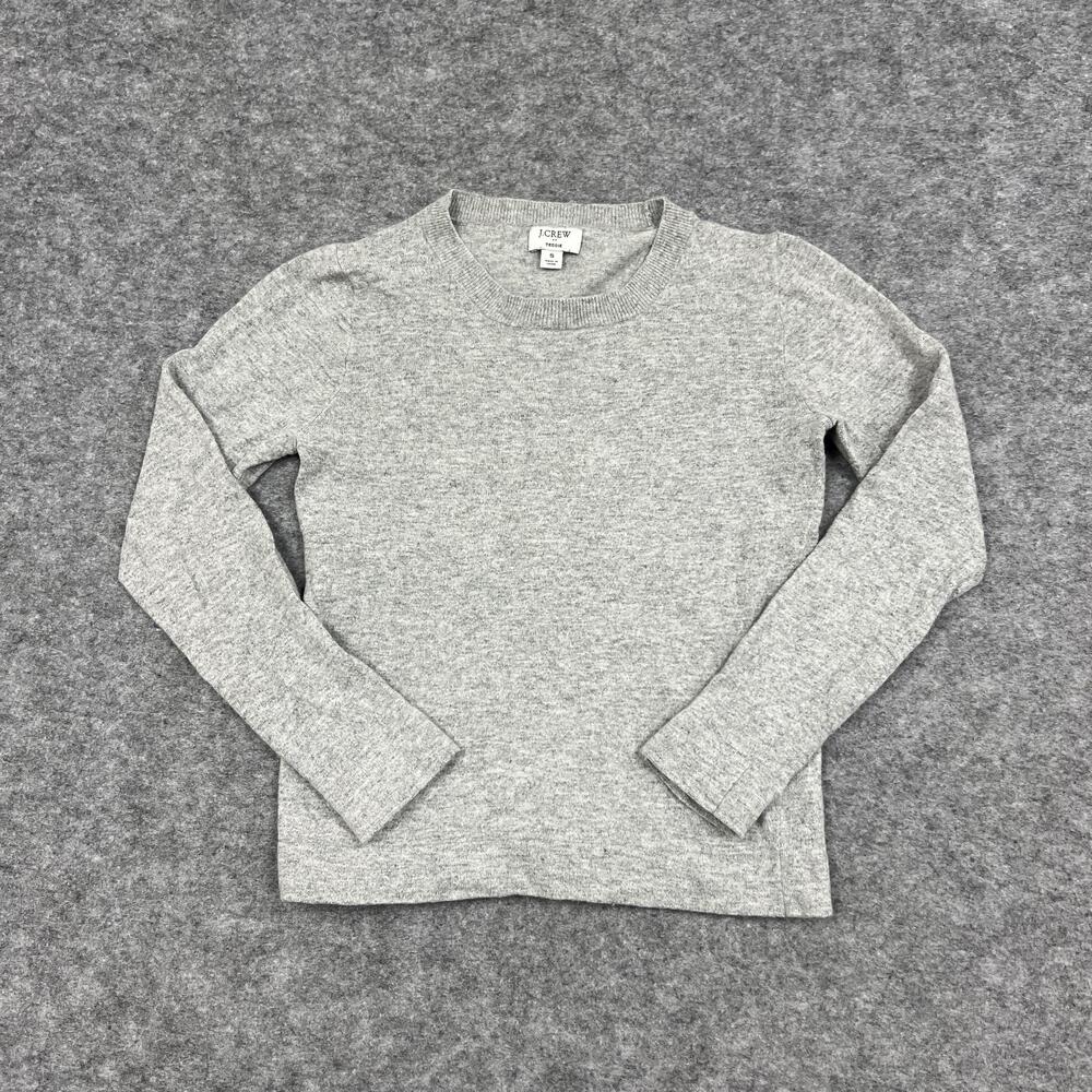 J CREW Teddie Sweater Womens S Gray Crewneck Pullover Lightweight Casual Preppy